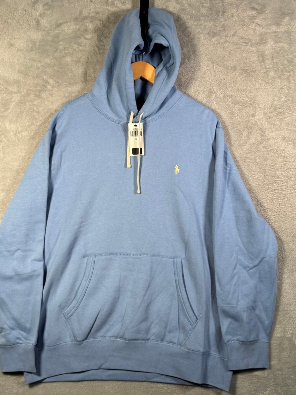 Polo Ralph Lauren Hoodie Mens XL Bristol Blue RL Fleece Pullover Pony